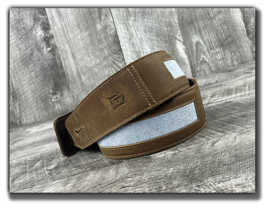 Denim - Tobacco Leather Guitar Strap - Numbered Limited Edition
