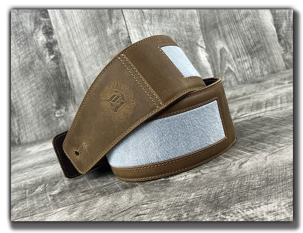Denim - Tobacco Leather Guitar Strap - Numbered Limited Edition