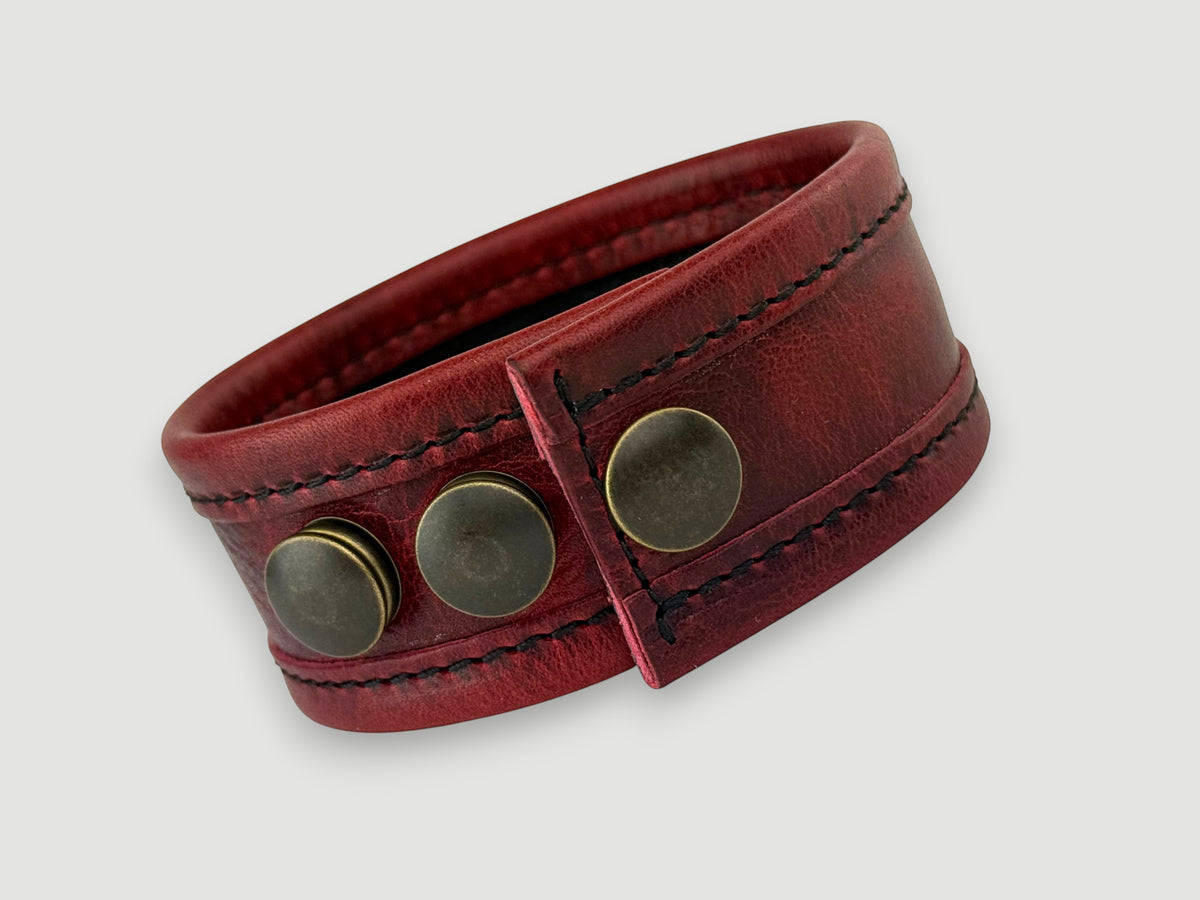 Flange - Canyon Rouge Leather Cuff