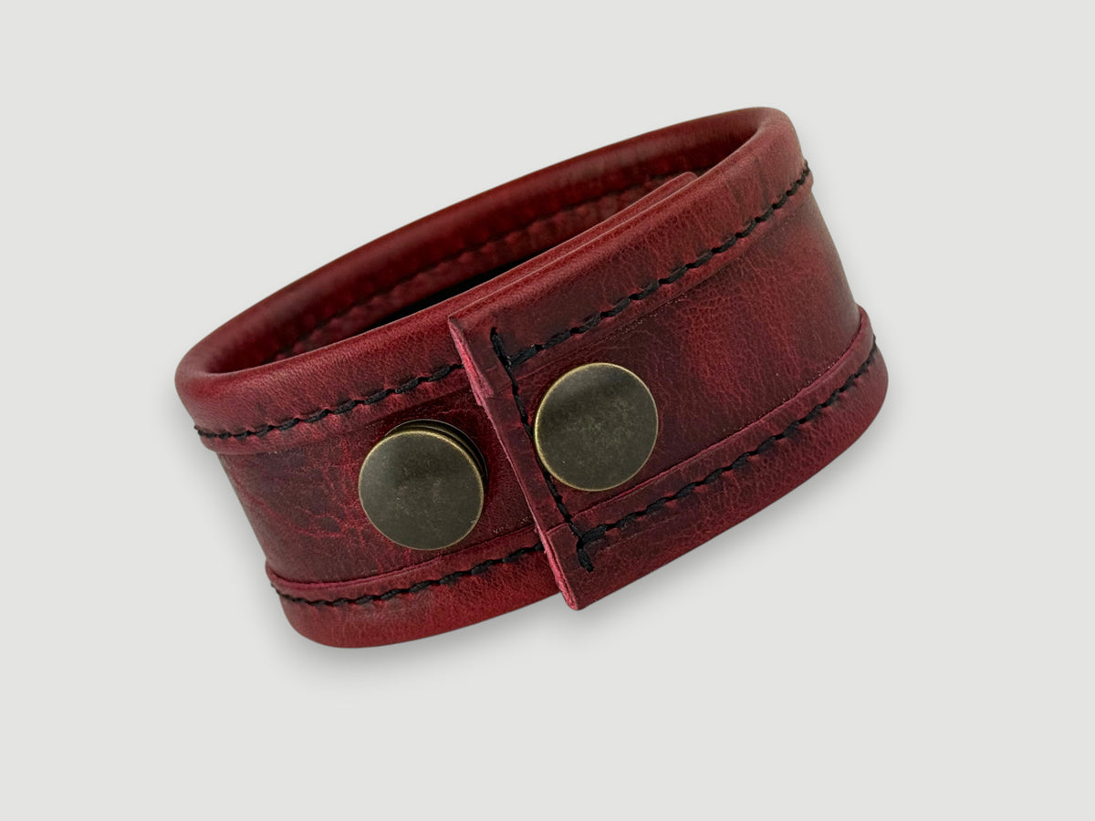 Flange - Canyon Rouge Leather Cuff
