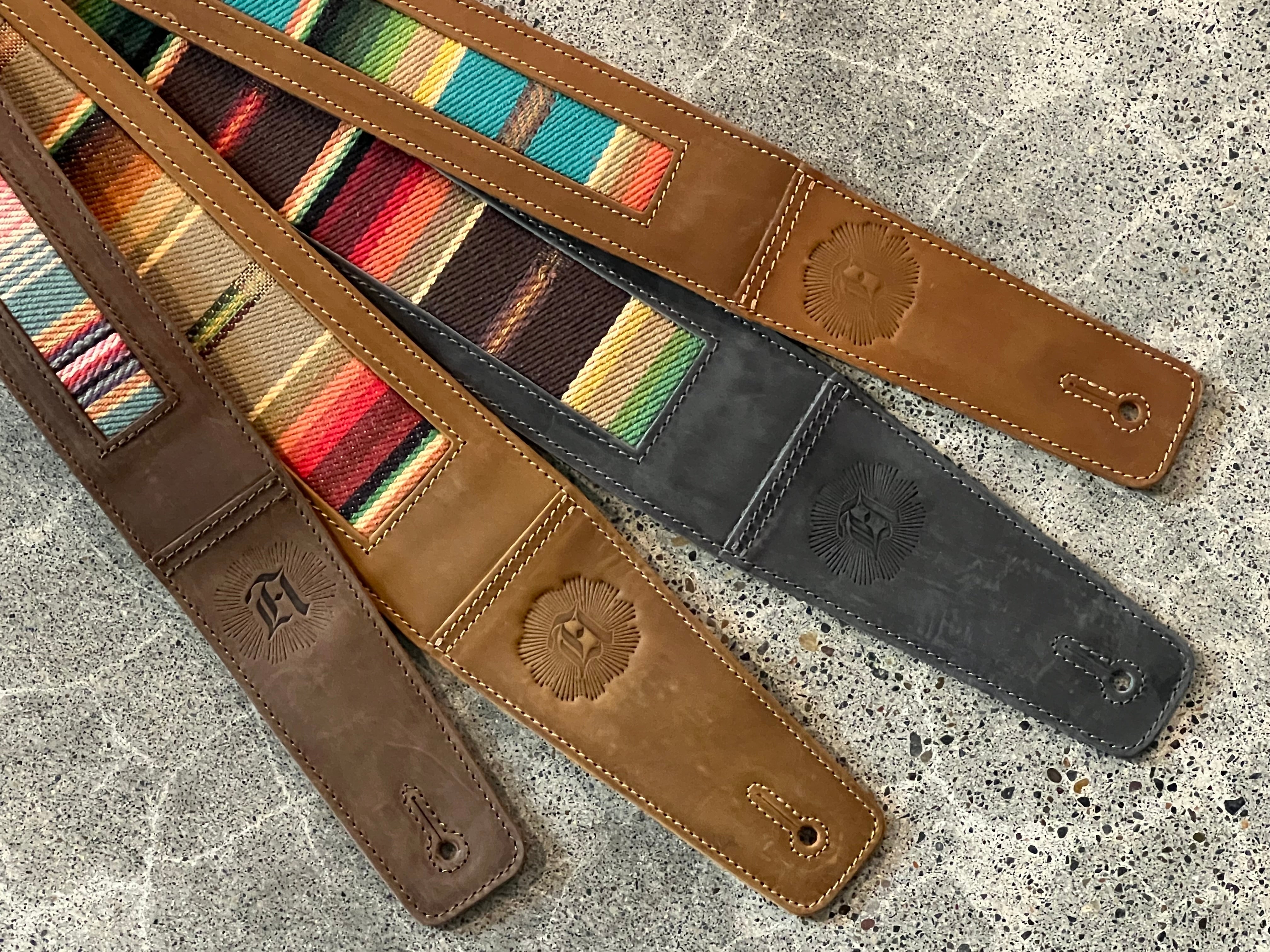 "El Camino" Southwest Saddle Blanket Leather Guitar Straps