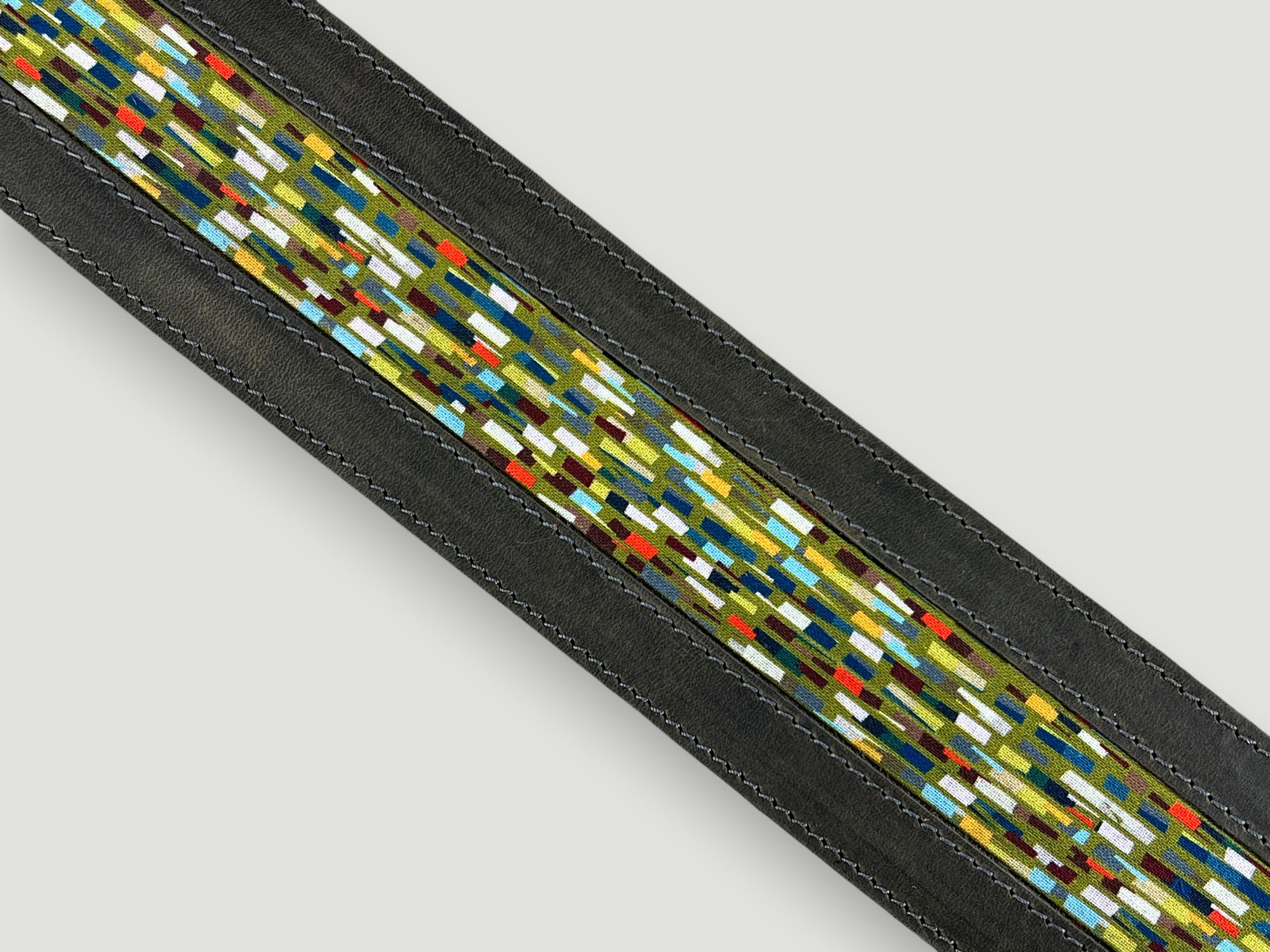 Abstraction - Aged Steel Leather Guitar Strap - Numbered Limited Edition