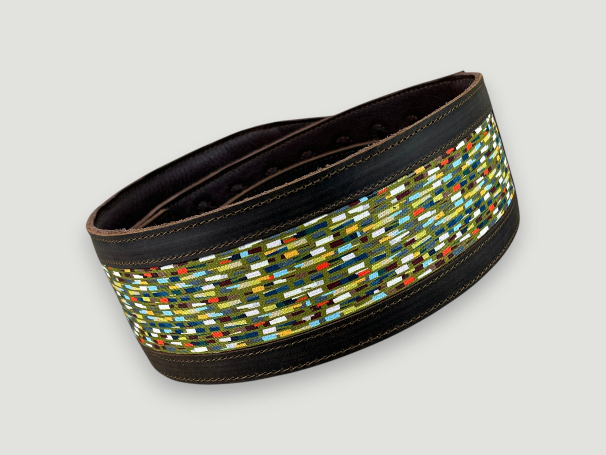 Abstraction - Whiskey Brown Leather Guitar Strap - Numbered Limited Edition