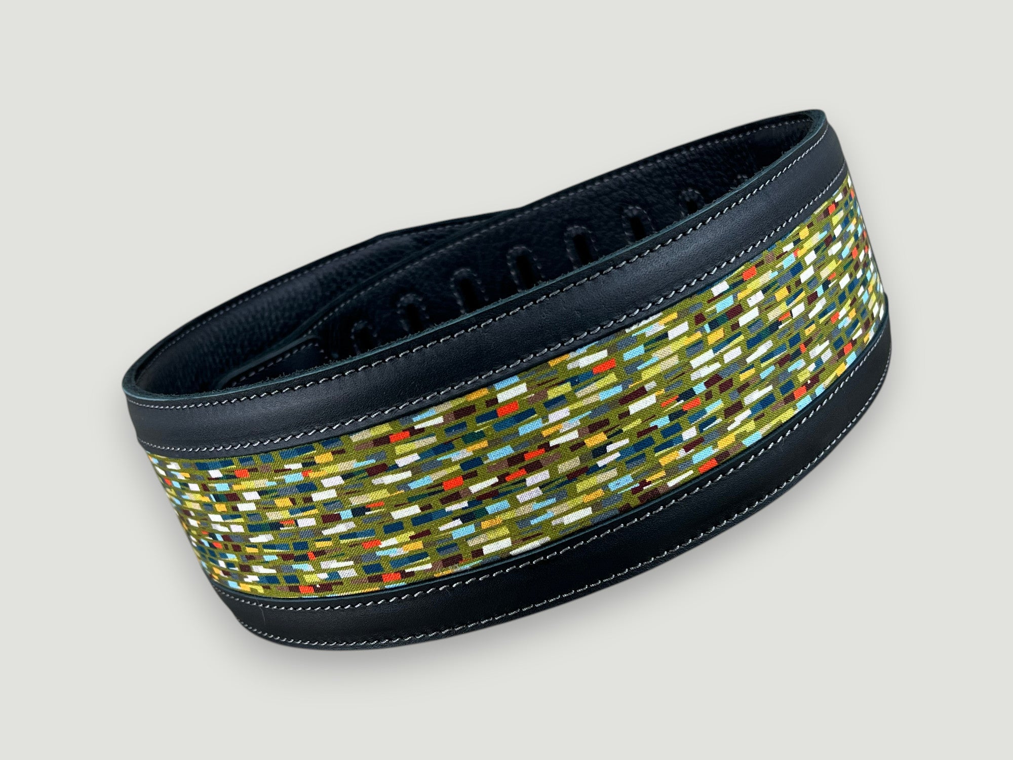 Abstraction - Carbon Black Leather Guitar Strap - Numbered Limited Edition