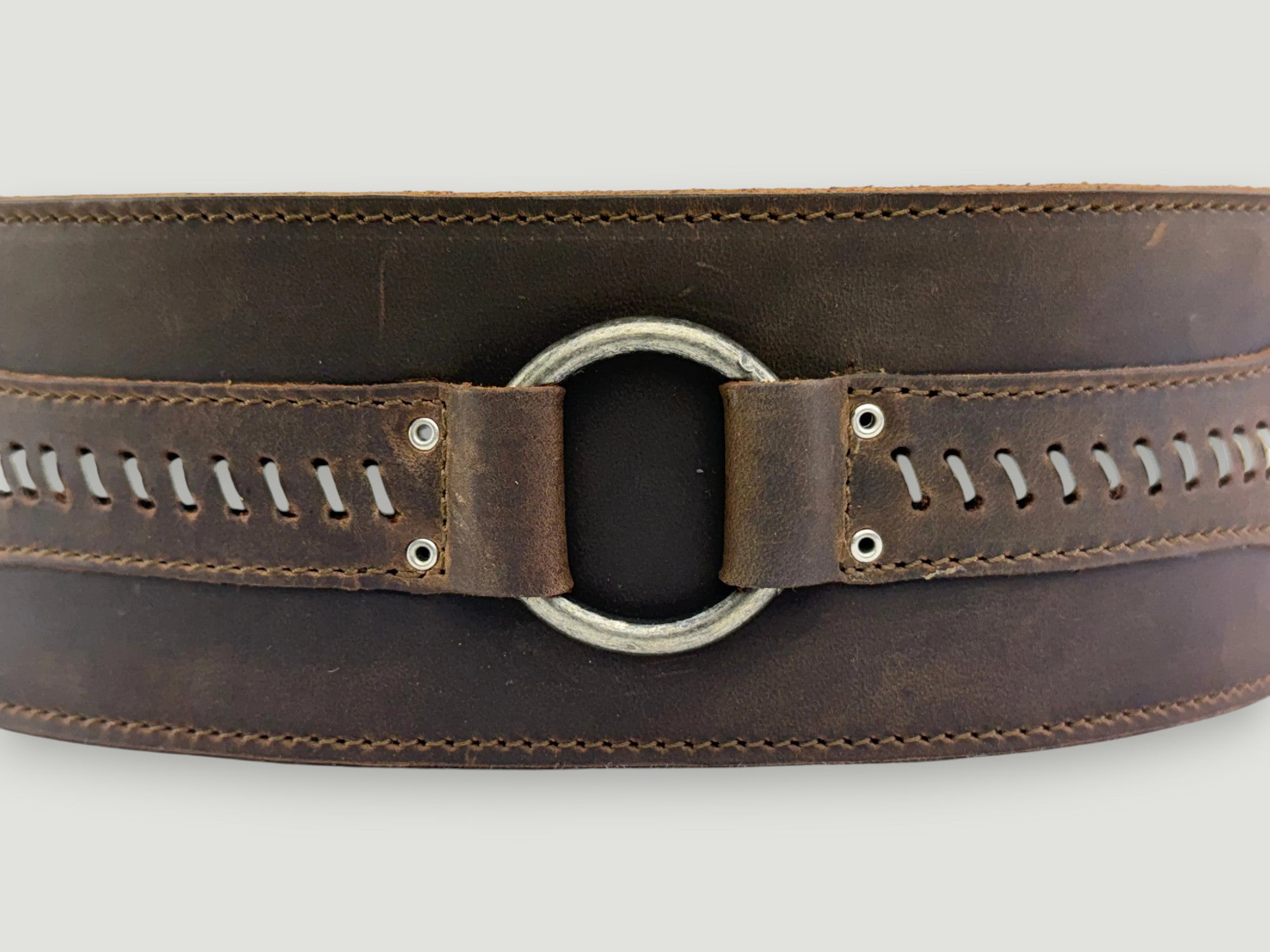 No Quarter - Whiskey Brown Leather Guitar Strap