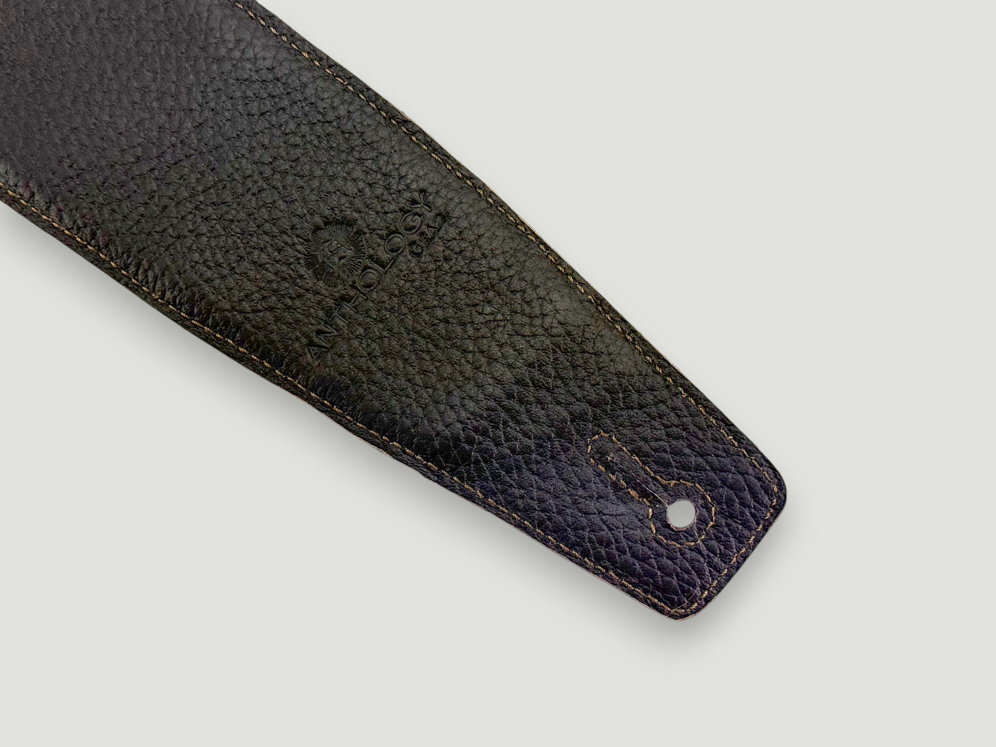 No Quarter - Whiskey Brown Leather Guitar Strap