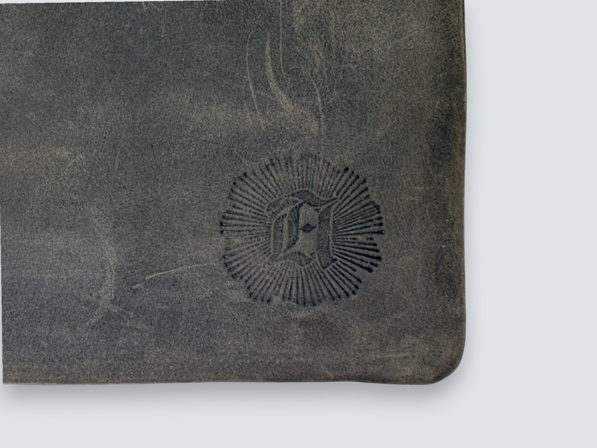Leather Zipper Pouch - Aged Steel