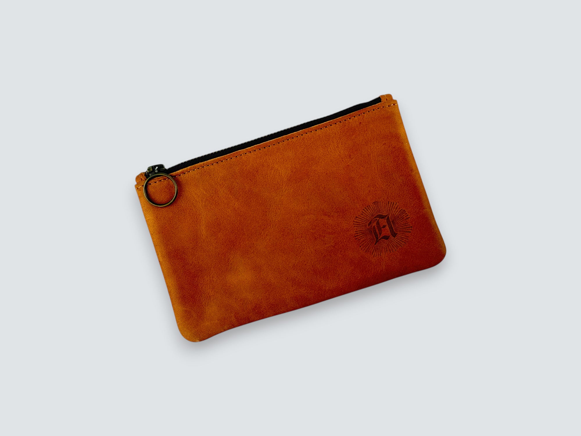 Leather Zipper Pouch - Pecan Vegetable-Tanned