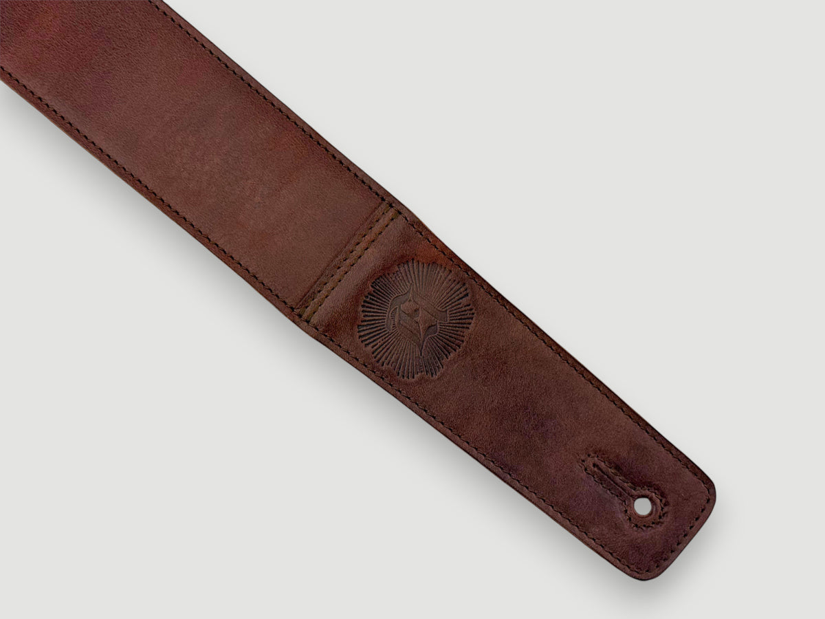 The Reticent - Relic Cognac Leather Guitar Strap