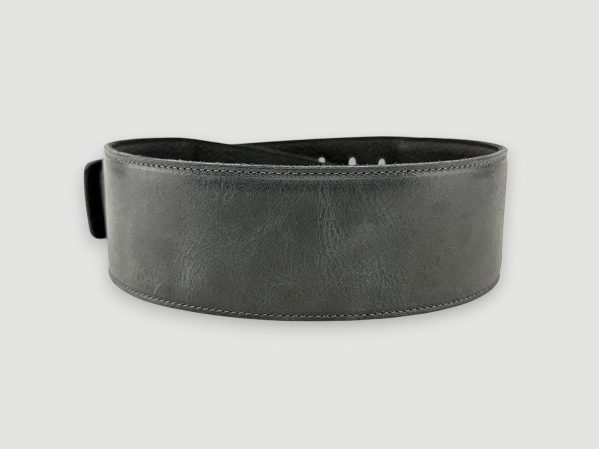 The Reticent - Relic Black Leather Guitar Strap