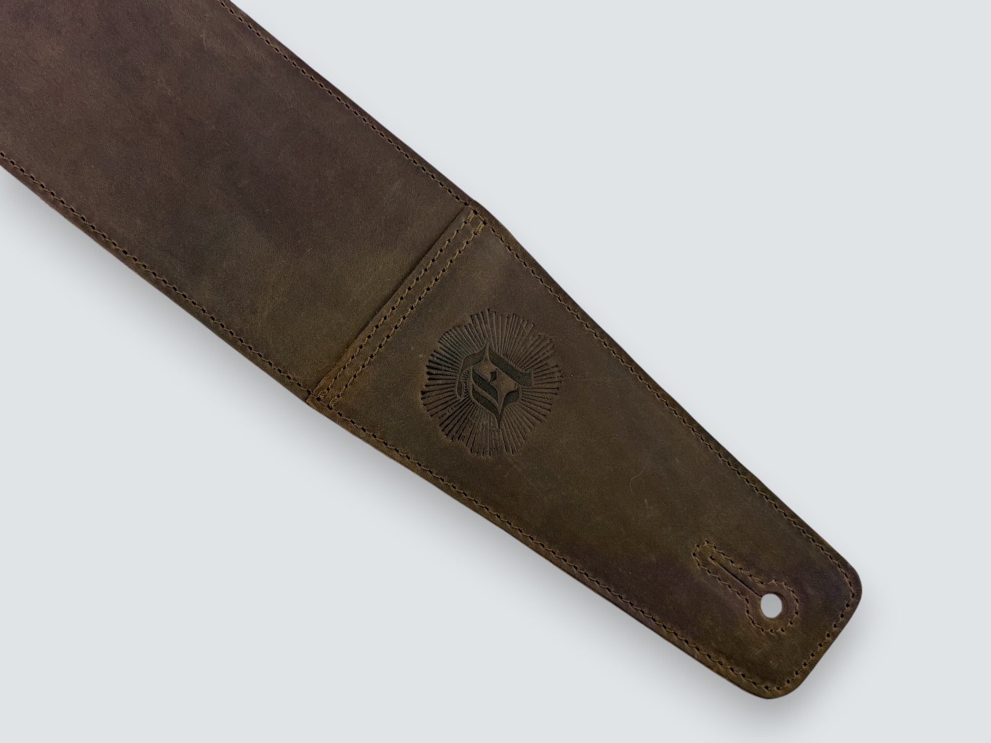 The Reticent - Suede-Back Whiskey Brown Leather Guitar Strap