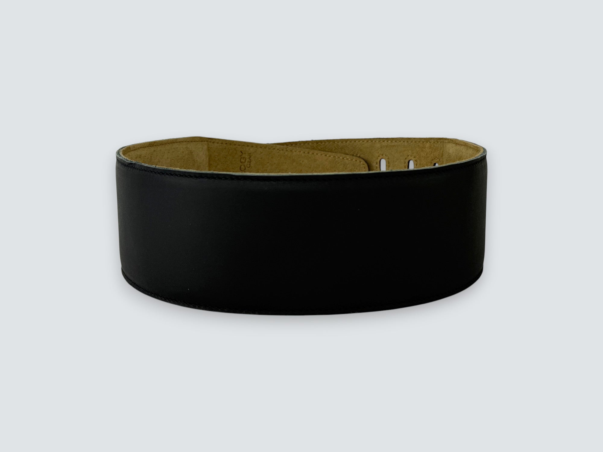 The Reticent - Suede-Back Carbon Black Leather Guitar Strap