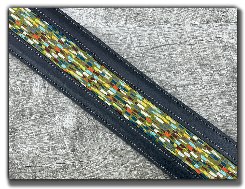 Abstraction - Carbon Black Leather Guitar Strap - Numbered Limited Edition