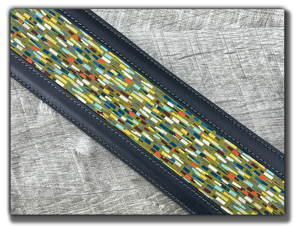 Abstraction - Carbon Black Leather Guitar Strap - Numbered Limited Edition