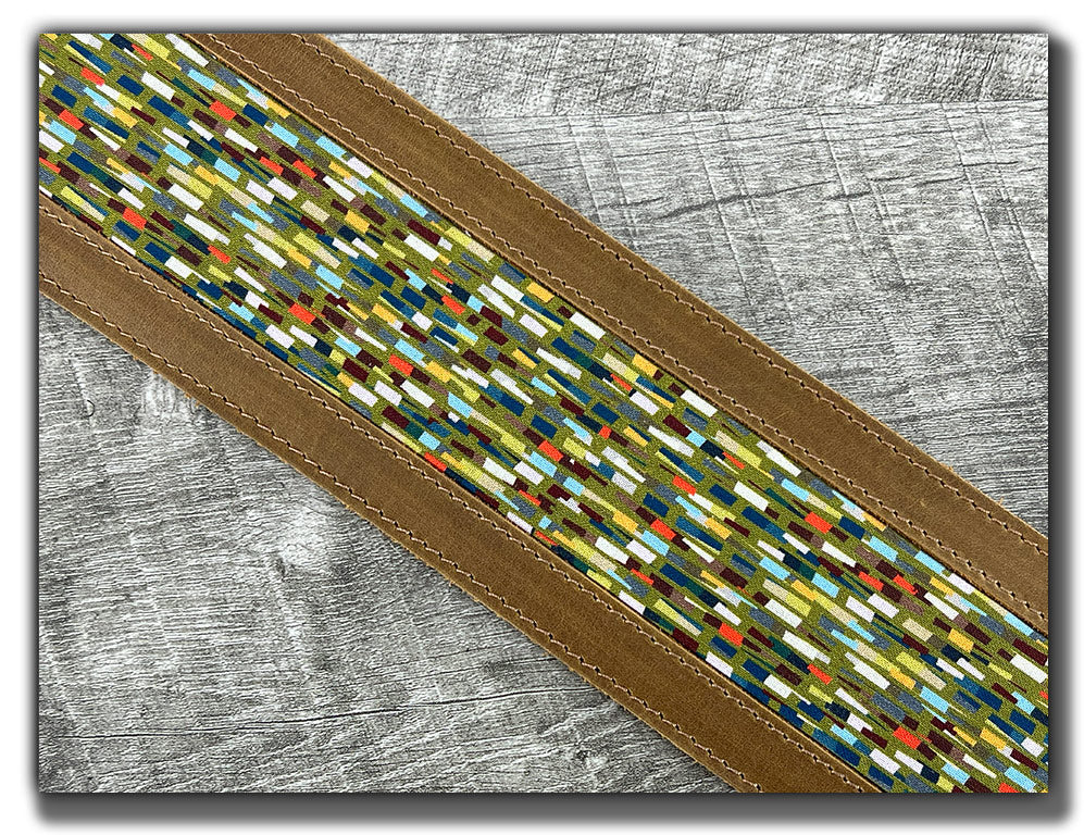Abstraction - Tobacco Leather Guitar Strap - Numbered Limited Edition