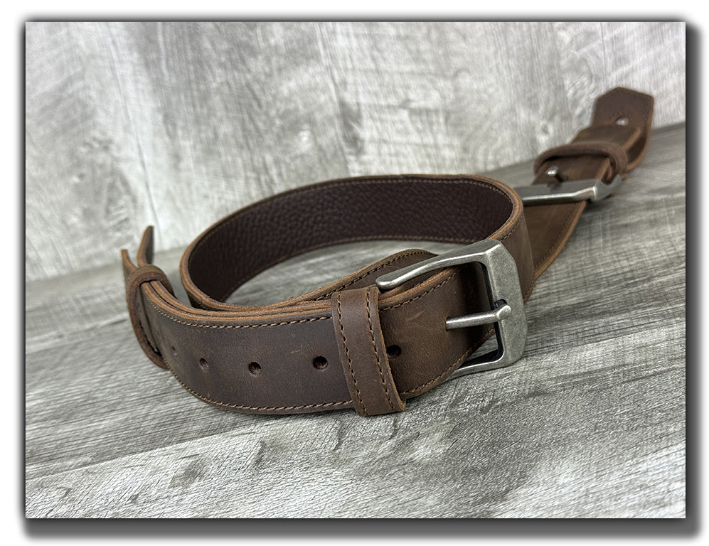Baldric - Whiskey Brown Leather Guitar Strap with Buckles