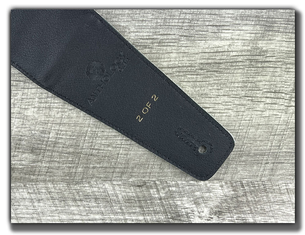 Americana - White Leather Guitar Strap - Numbered Limited Edition