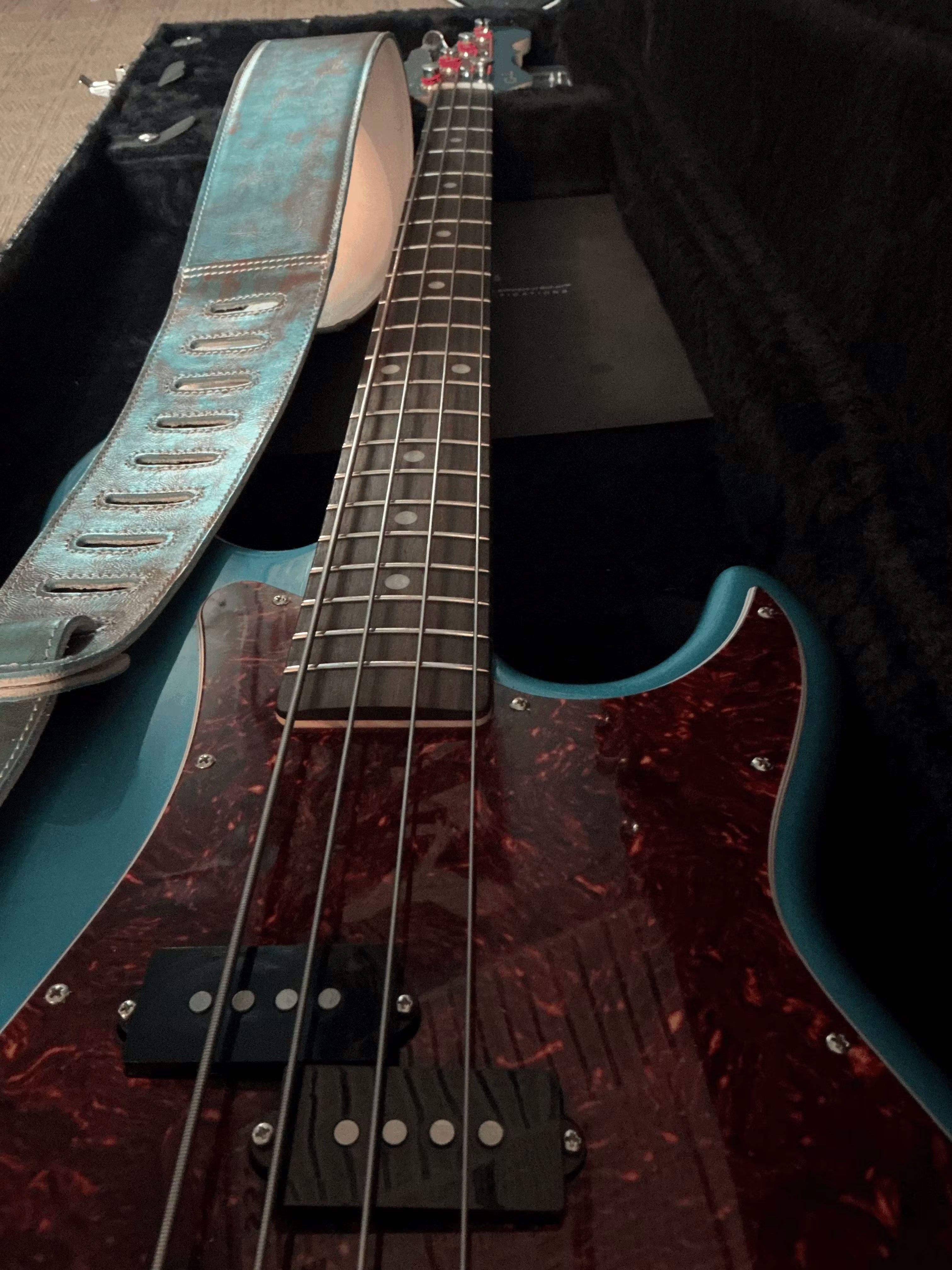 The Reticent - Cotton Candy Leather Guitar Strap