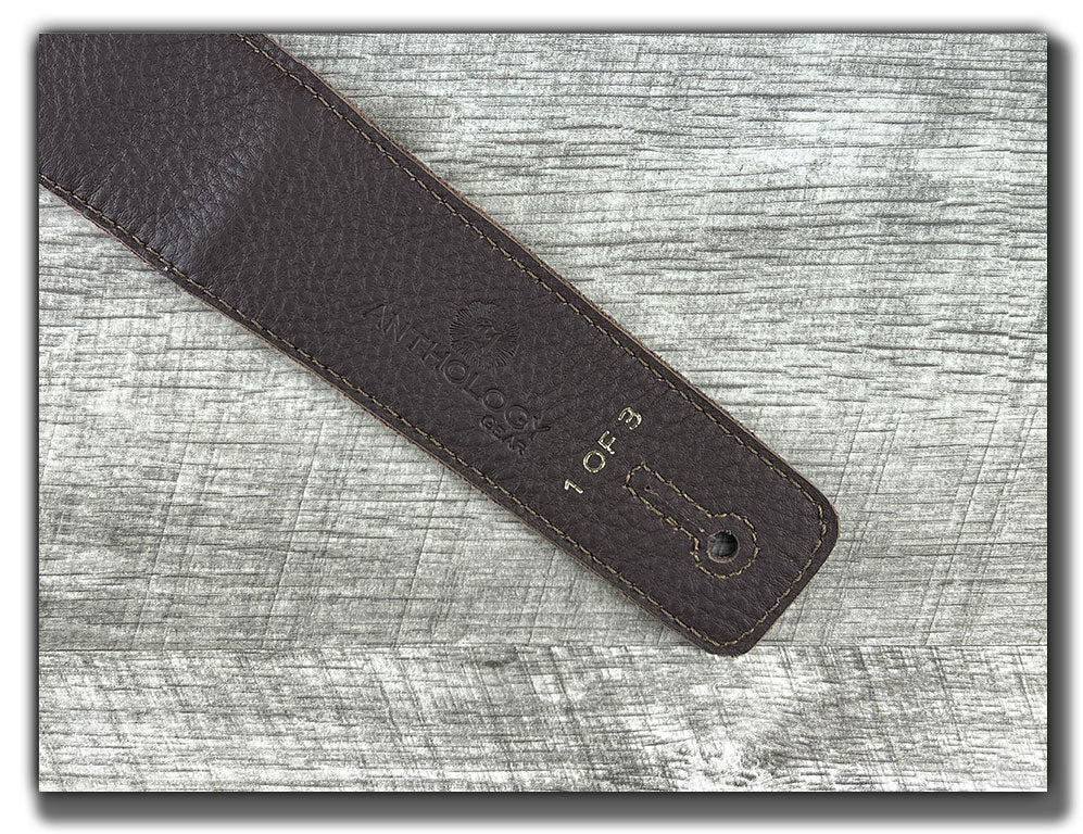 Aquarius - Whiskey Brown Leather Guitar Strap - Numbered Limited Edition