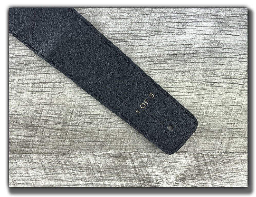 Aquarius - Aged Steel Leather Guitar Strap - Numbered Limited Edition