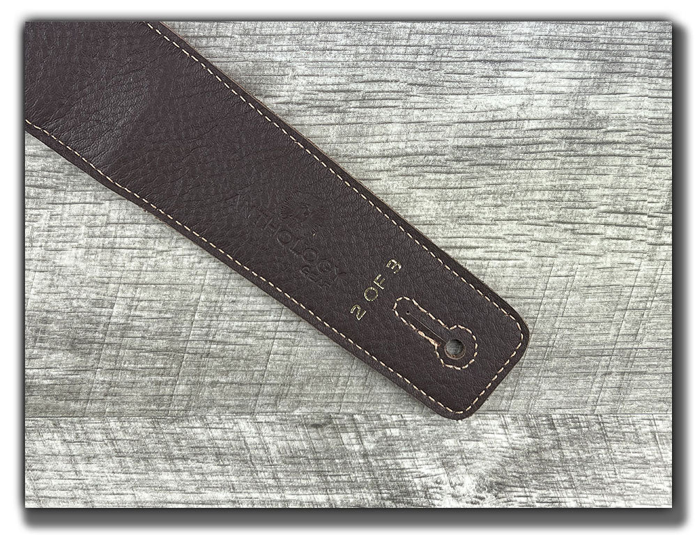 Aquarius - Tobacco Leather Guitar Strap - Numbered Limited Edition