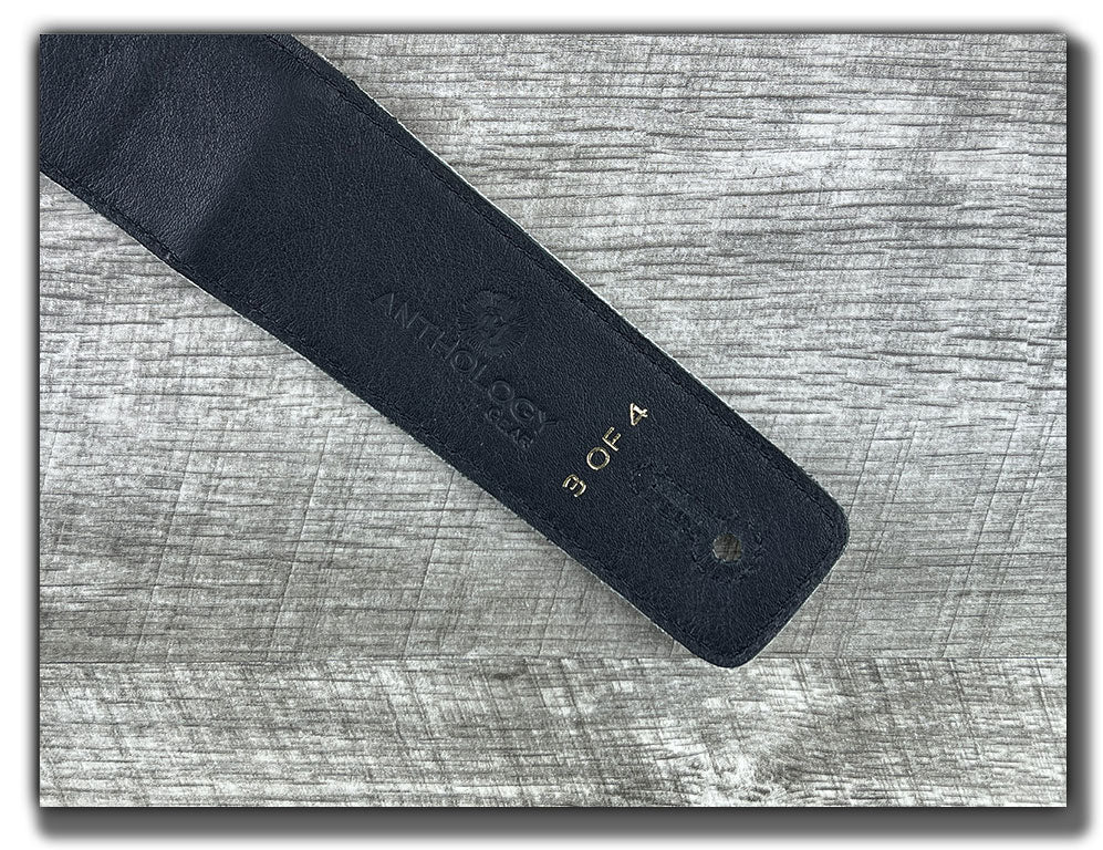 Aquarius - White Leather Guitar Strap - Numbered Limited Edition