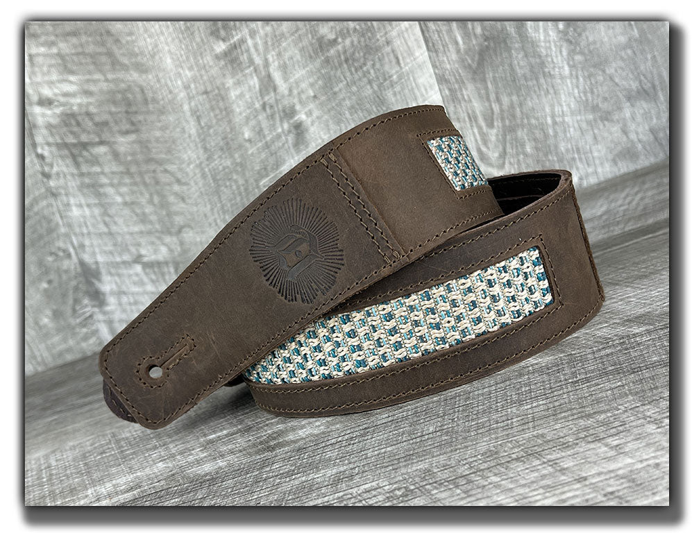 Aquarius - Whiskey Brown Leather Guitar Strap - Numbered Limited Edition