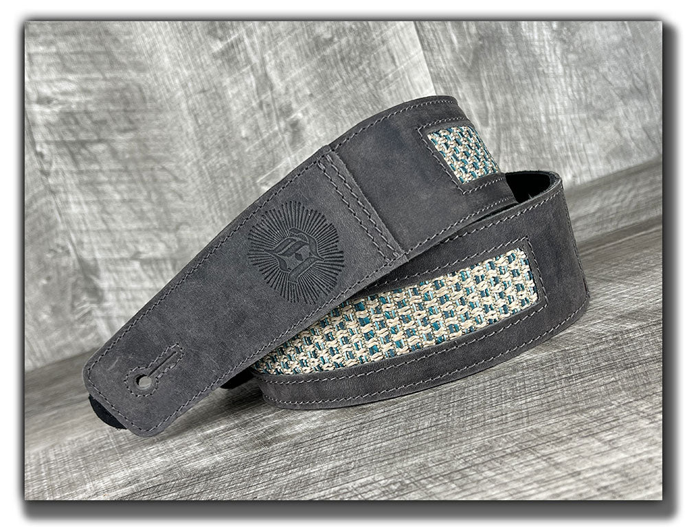 Aquarius - Aged Steel Leather Guitar Strap - Numbered Limited Edition