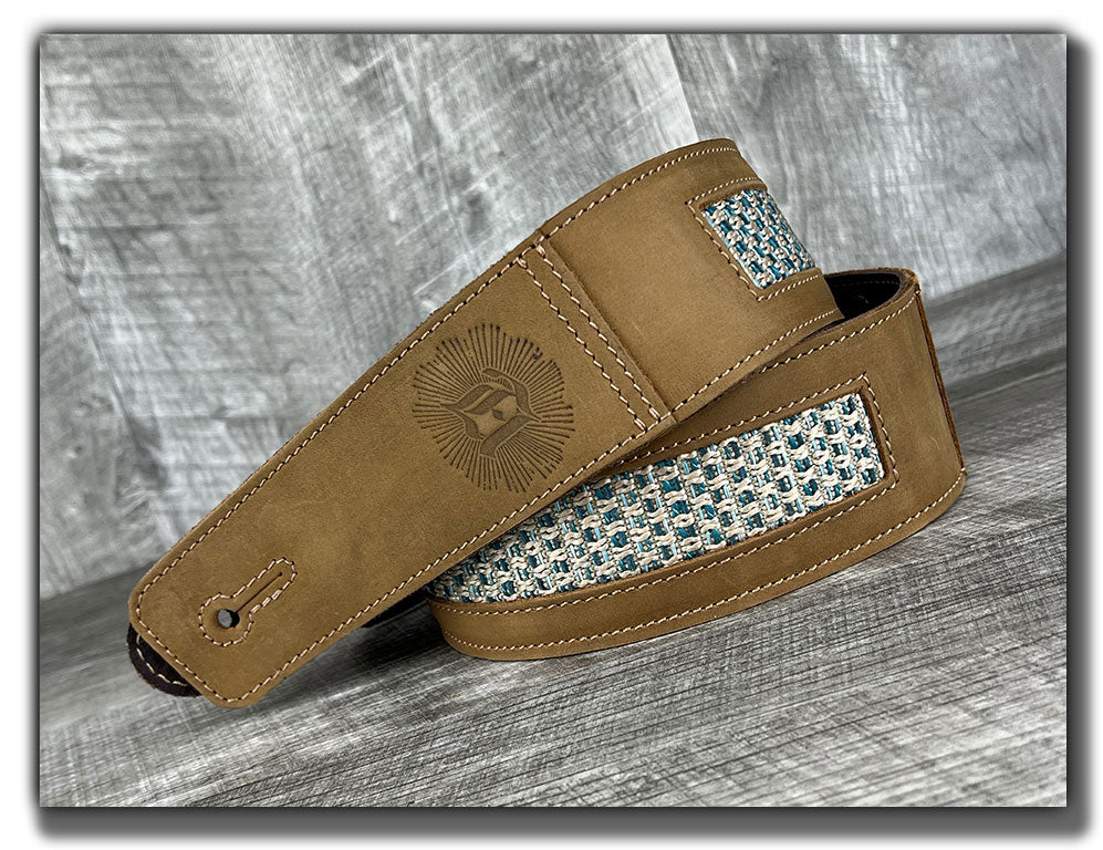 Aquarius - Tobacco Leather Guitar Strap - Numbered Limited Edition