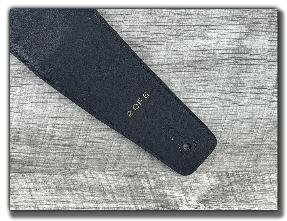 Aquarius - Aged Steel Leather Guitar Strap - Numbered Limited Edition