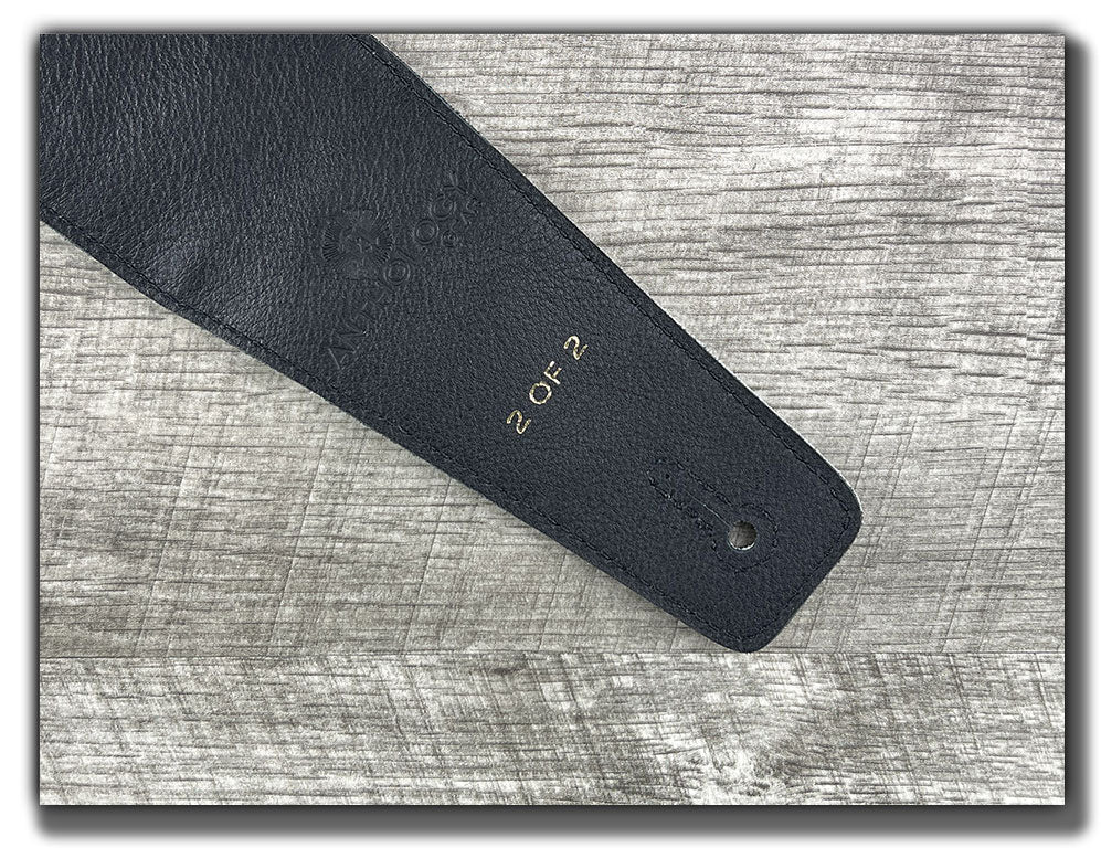 Aquarius - White Leather Guitar Strap - Numbered Limited Edition