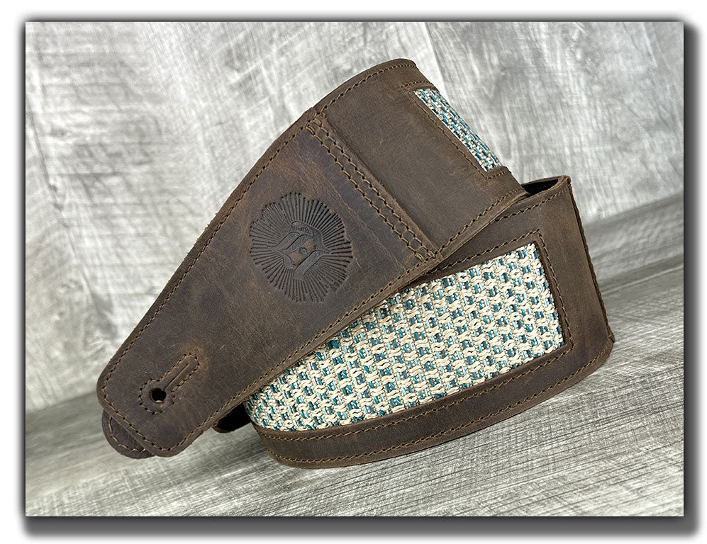 Aquarius - Whiskey Brown Leather Guitar Strap - Numbered Limited Edition