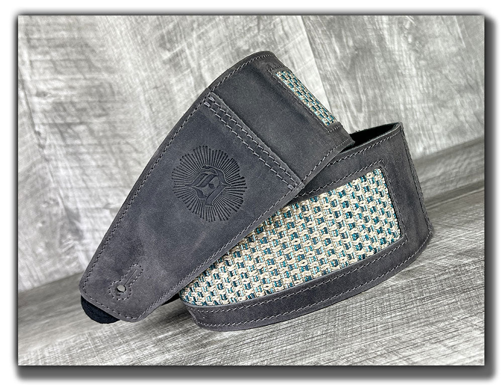 Aquarius - Aged Steel Leather Guitar Strap - Numbered Limited Edition