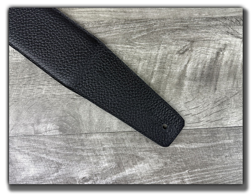 Everett - Carbon Black/Mustard Yellow Argyle Leather Guitar Strap