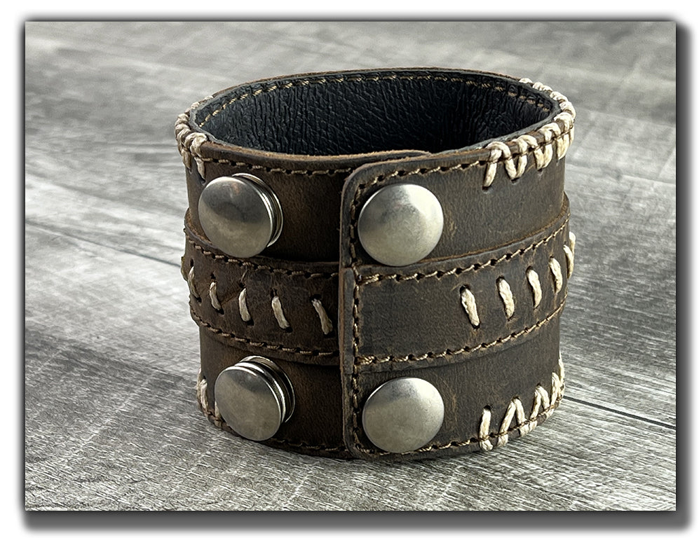 No Quarter - Whiskey Brown Leather Cuff