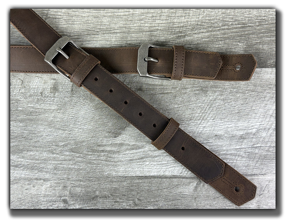 Baldric - Whiskey Brown Leather Guitar Strap with Buckles