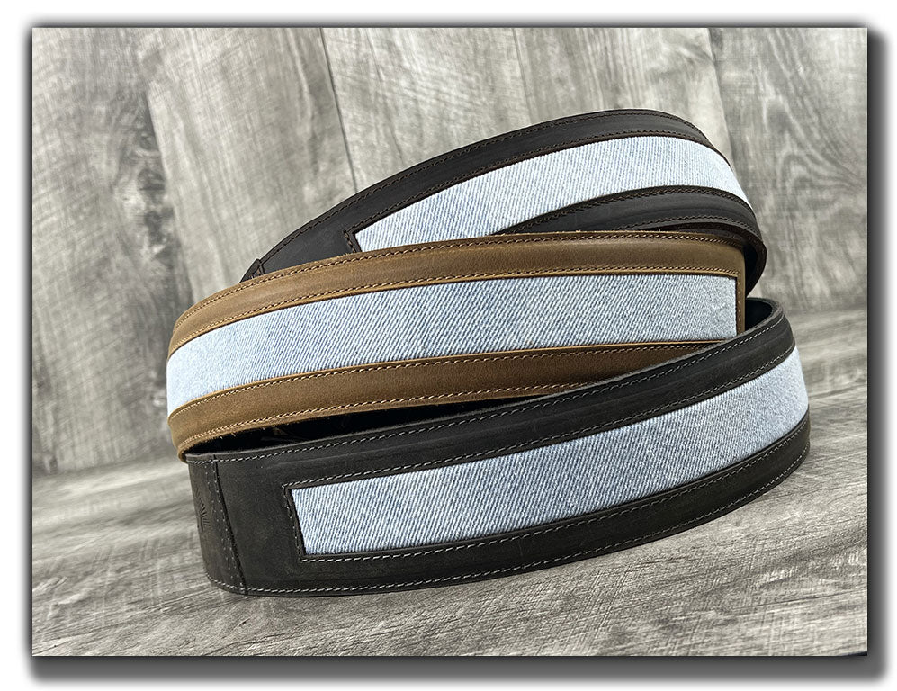 Denim - Aged Steel Leather Guitar Strap - Numbered Limited Edition