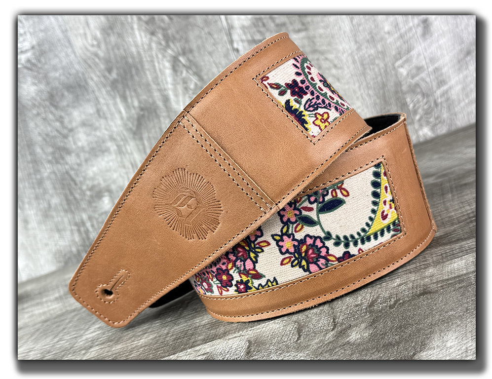 Frida - Pecan Veg Tan Leather Guitar Strap - Numbered Limited Edition