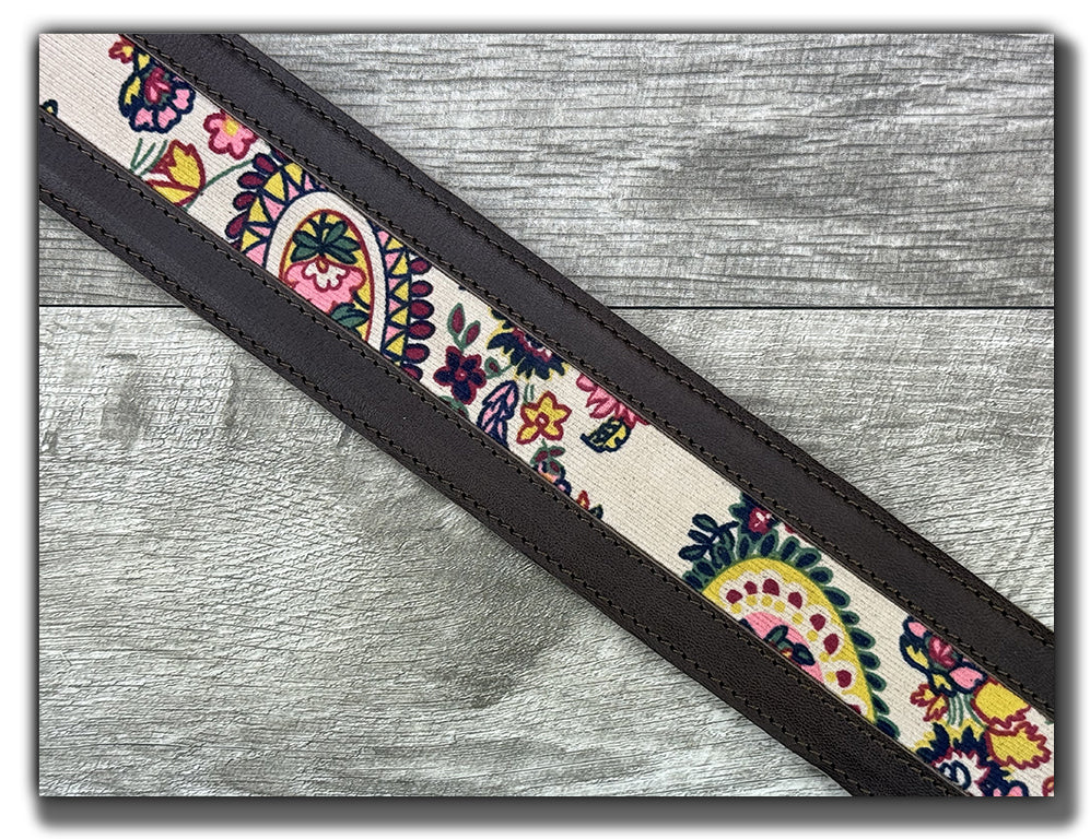 Frida - Espresso Veg Tan Leather Guitar Strap - Numbered Limited Edition