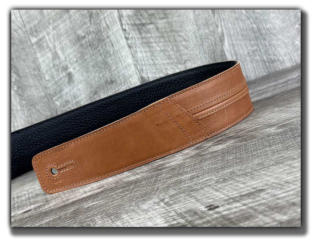 Straight Up - Pecan Veg Tan Leather Guitar Strap