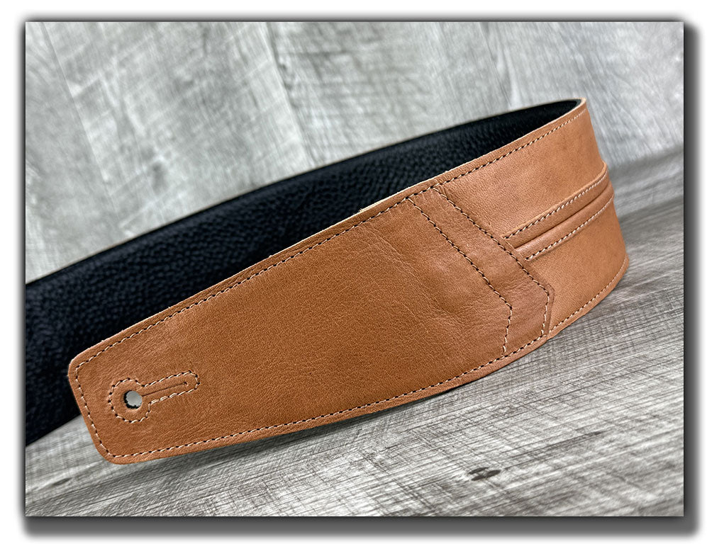 Straight Up - Pecan Veg Tan Leather Guitar Strap