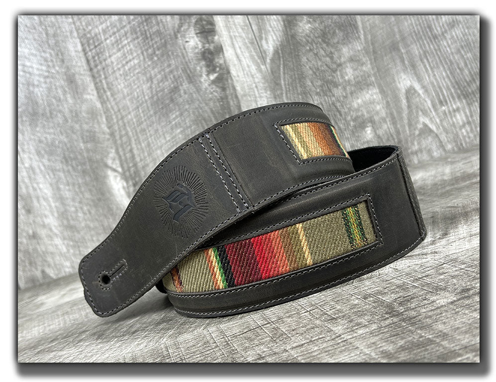 El Camino - Aged Steel / Saddle Leather Guitar Strap