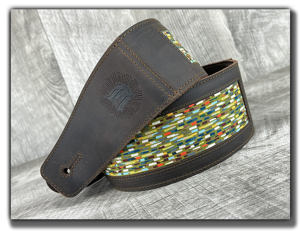 Abstraction - Whiskey Brown Leather Guitar Strap - Numbered Limited Edition