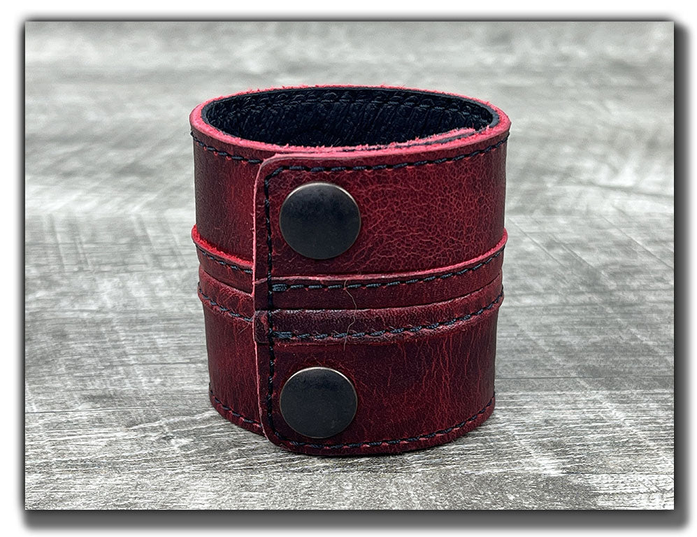 Straight Up - Canyon Rouge Leather Cuff