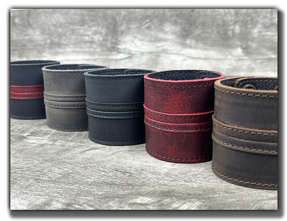 Straight Up - Canyon Rouge Leather Cuff