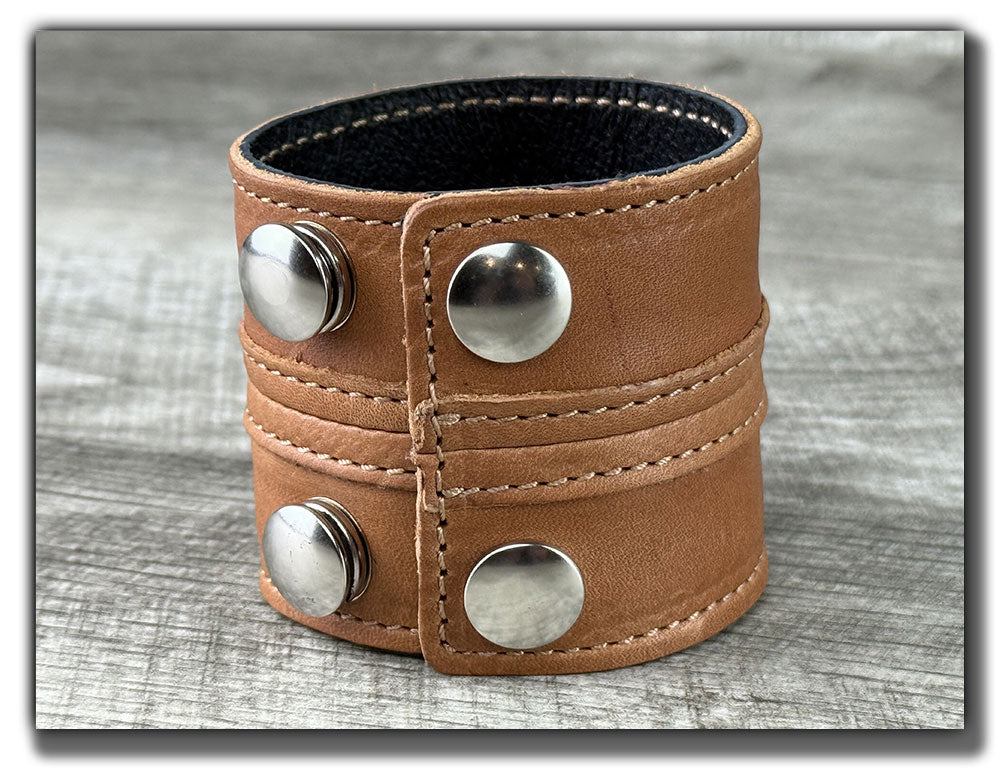 Straight Up - Pecan Leather Cuff