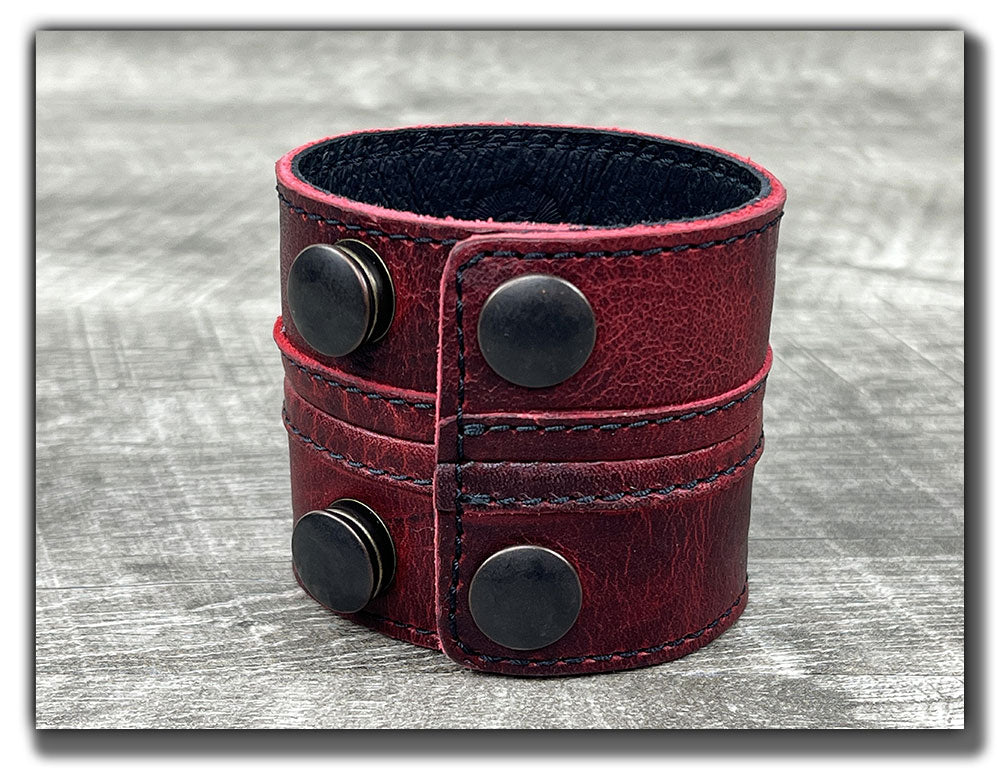 Straight Up - Canyon Rouge Leather Cuff