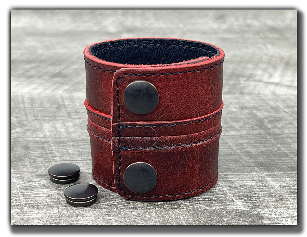 Straight Up - Canyon Rouge Leather Cuff