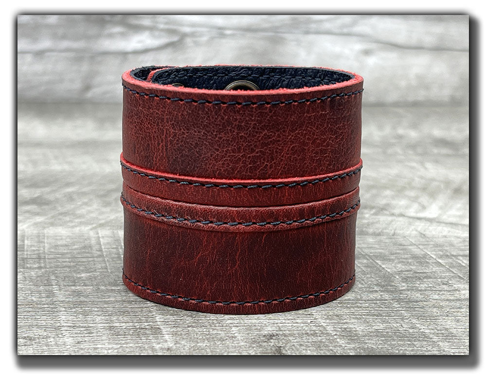 Straight Up - Canyon Rouge Leather Cuff