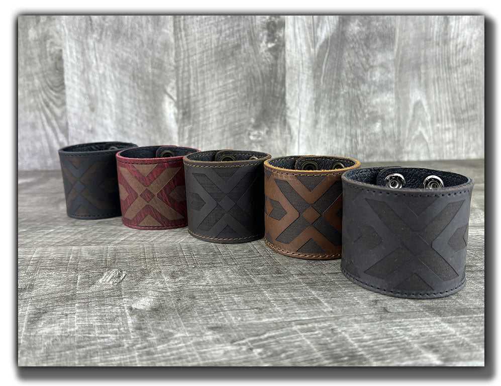 Aztec - Whiskey Brown Leather Cuff